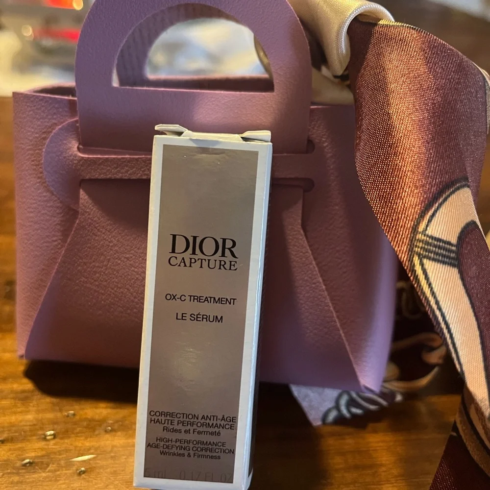 Authentic Christian Dior Mini Tote Bag with Printed Silk Twilly - Picture 6 of 16
